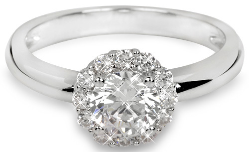 Silver Cat Stříbrný prsten s krystaly SC157 54 mm