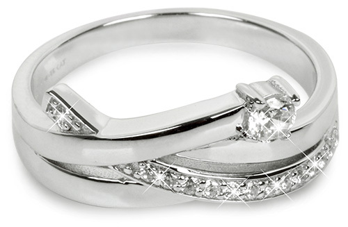 Silver Cat Stříbrný prsten se zirkony SC203 60 mm