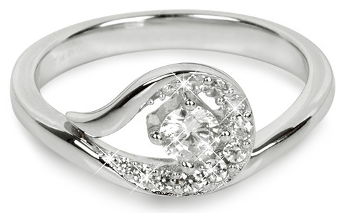 Silver Cat Stříbrný prsten se zirkony SC212 60 mm