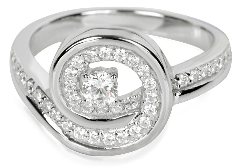 Silver Cat Stříbrný prsten s krystaly SC019 52 mm