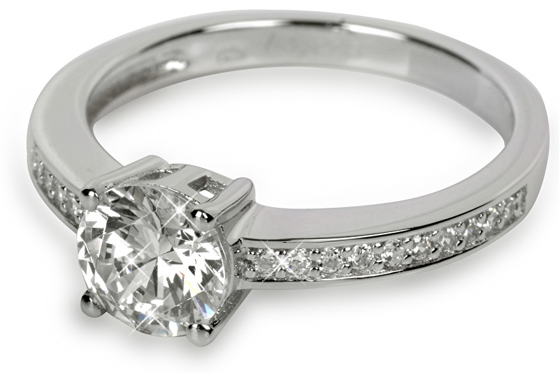 Silver Cat Stříbrný prsten s krystaly SC031 58 mm