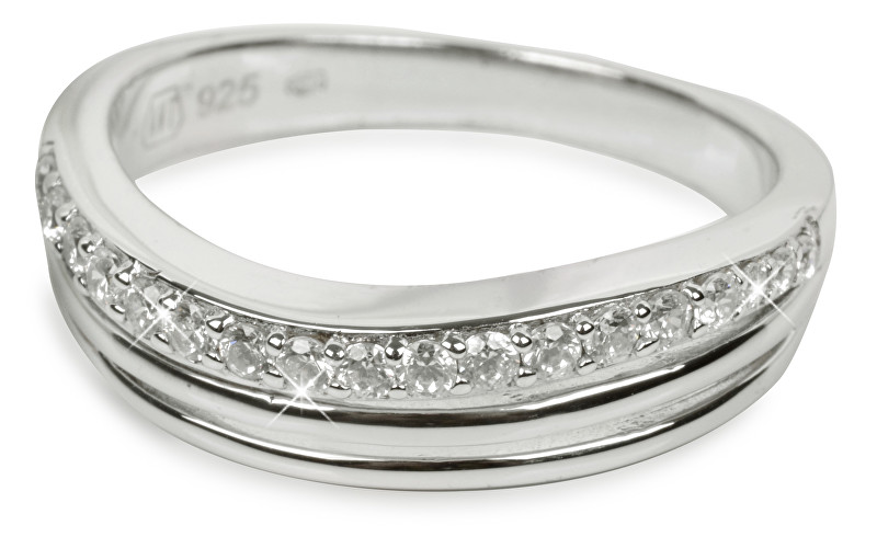 Silver Cat Stříbrný prsten s krystaly SC037 52 mm
