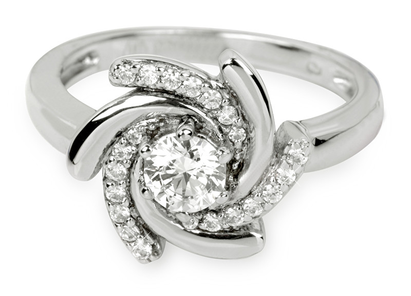 Silver Cat Stříbrný prsten s krystaly SC040 60 mm