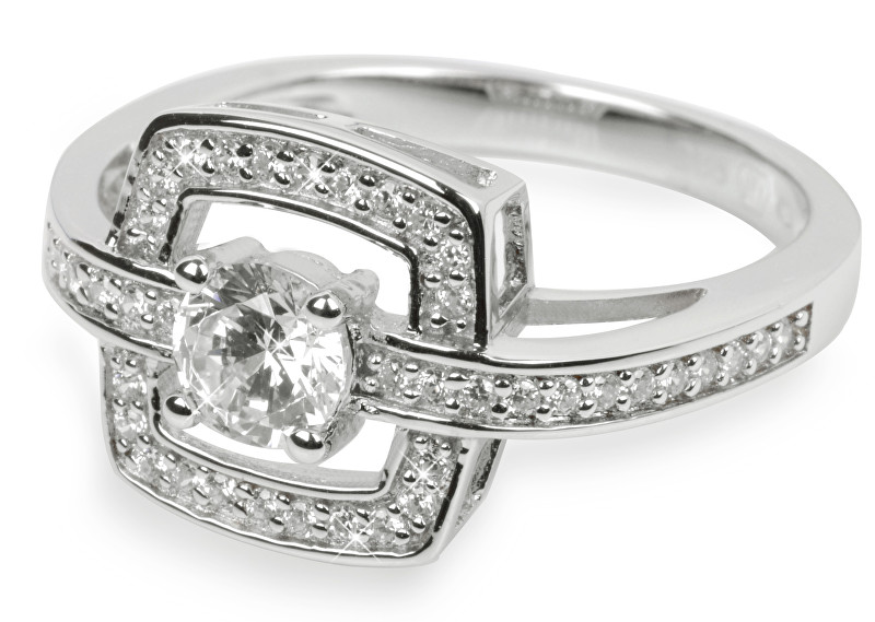 Silver Cat Stříbrný prsten s krystaly SC046 56 mm