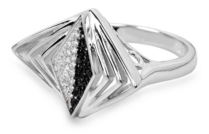 Silver Cat Stříbrný prsten s krystaly SC049 54 mm