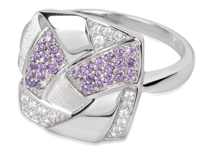 Silver Cat Stříbrný prsten s krystaly SC058 56 mm