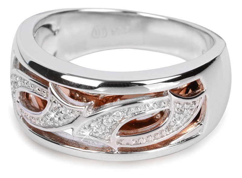 Silver Cat Stříbrný prsten s krystaly SC064 52 mm