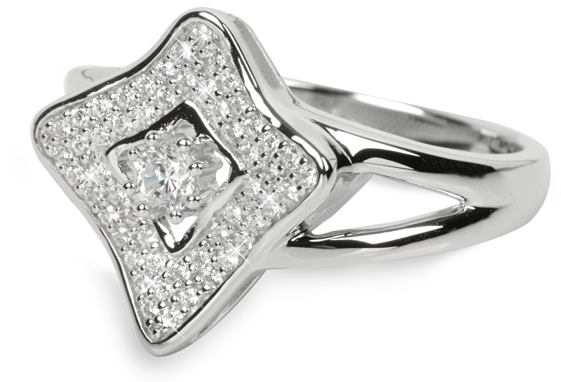 Silver Cat Stříbrný prsten s krystaly SC067 54 mm