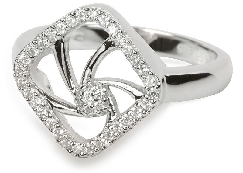 Silver Cat Stříbrný prsten s krystaly SC082 58 mm