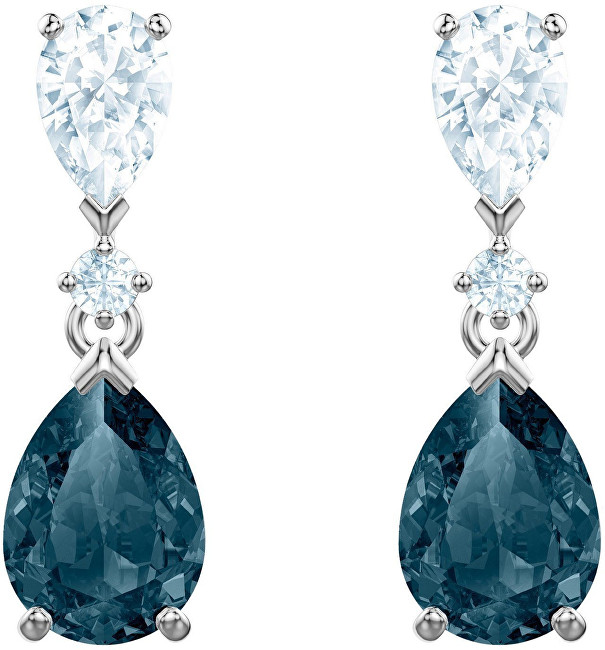 Swarovski Luxusní náušnice s modrými krystaly VINTAGE 5452579