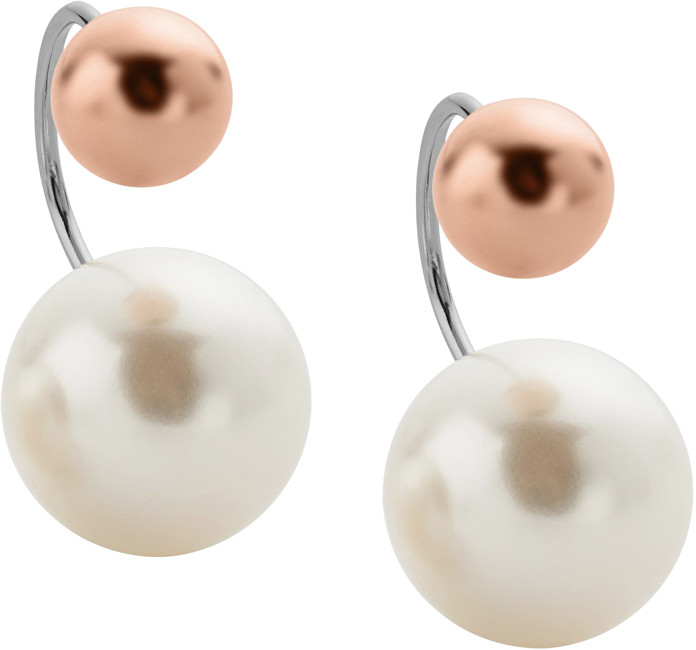 Skagen Dámské bronzové dvojnáušnice s perlou SKJ0780791