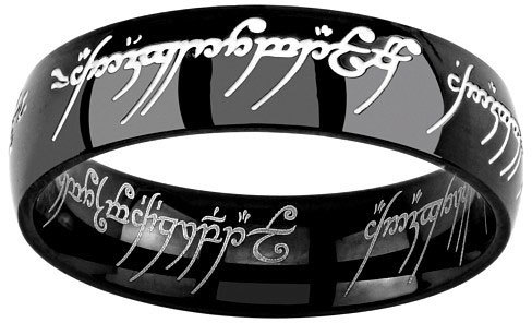 Silvego Černý ocelový prsten moci z Pána prstenů a Hobit RRC5623 59 mm