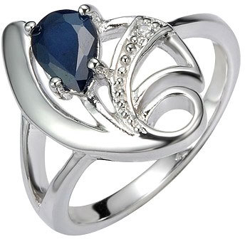 Silvego Stříbrný prsten s přírodním safírem DESIRÉ FNJR0673 50 mm