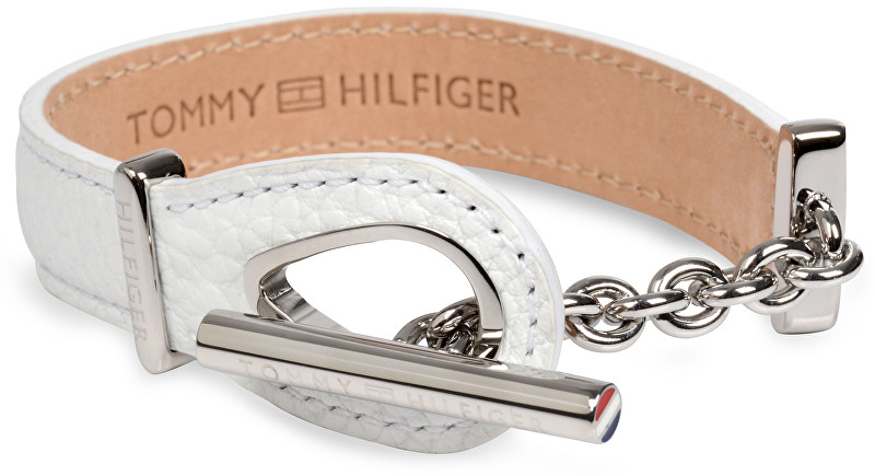 Tommy Hilfiger Bílý kožený náramek TH2700663