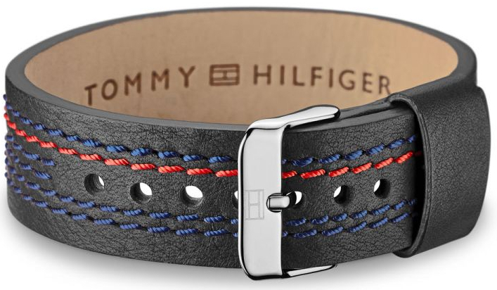 Tommy Hilfiger Černý kožený náramek TH2700686