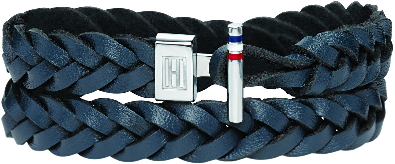 Tommy Hilfiger Modrý kožený náramek TH2700533