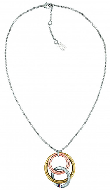 Tommy Hilfiger Ocelový náhrdelník s tricolor přívěskem TH2701077