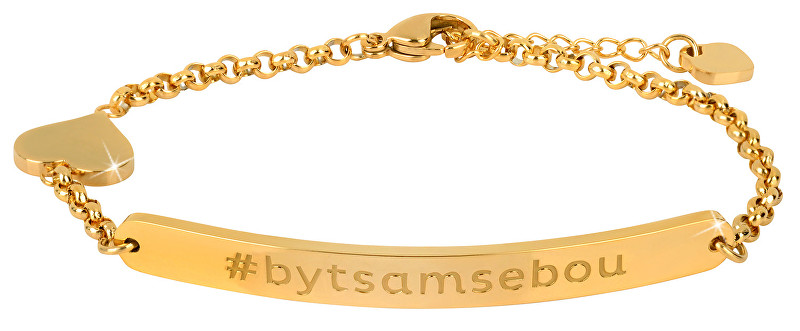 Troli Pozlacený ocelový náramek #bytsamsebou (kratší)