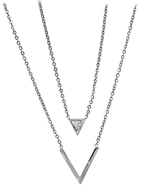Troli Dvojitý ocelový náhrdelník s trojúhelníky