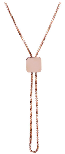 Troli Nastavitelný náhrdelník s kostičkou z růžově pozlacené oceli