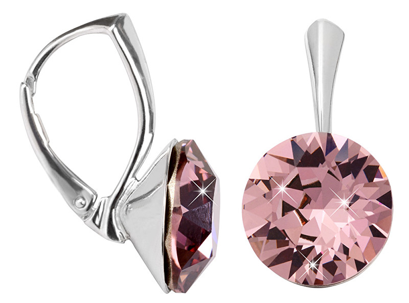 Troli Stříbrné náušnice Dentelle 13 mm Antique Pink