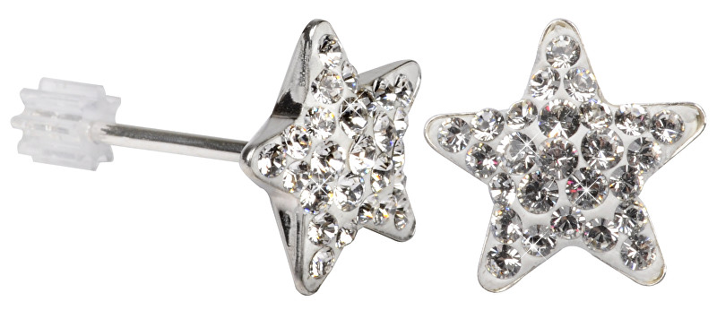 Troli Stříbrné náušnice Star PU10 Crystal
