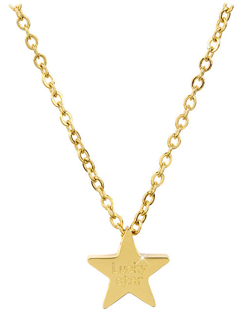 Troli Pozlacený ocelový náhrdelník Lucky Star
