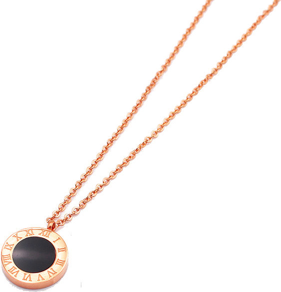 Troli Růžově pozlacený náhrdelník s oboustranným přívěskem