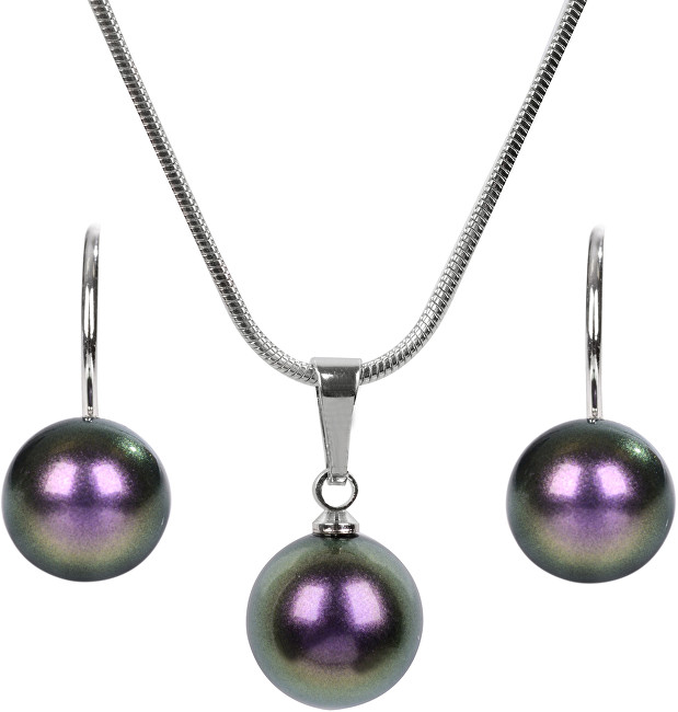 Troli Sada náhrdelníku a náušnic Pearl Iridescent Purple