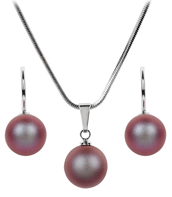 Troli Sada náhrdelníku a náušnic Pearl Iridescent Red