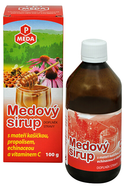 Fotografie Purus Meda PM Medový sirup s mateří kašičkou, propolisem, echinaceou a vitamínem C 100 g
