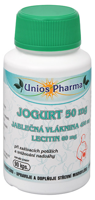Jogurt 50 mg + jablečná vláknina + lecitin 90 kapslí