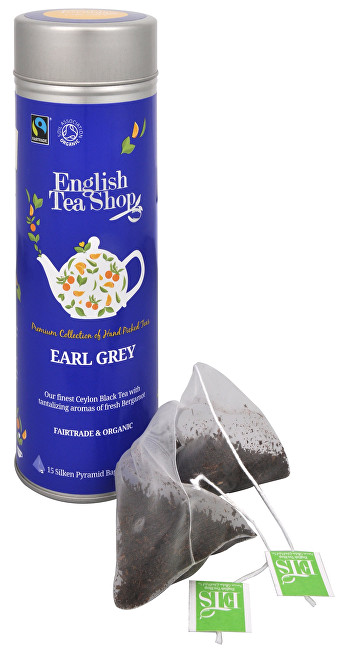 English Tea Shop Černý čaj Earl Grey s bergamotem - plechovka s 15 bioodbouratelnými pyramidkami
