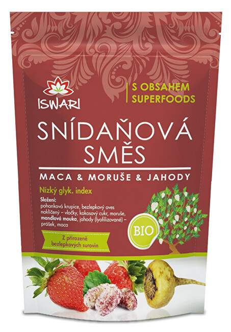 Zobrazit detail výrobku Iswari BIO Snídaňová směs Maca, moruše, jahoda 300 g Zobrazit detail výrobku Iswari BIO Snídaňová směs Maca, moruše, jahoda 300 g