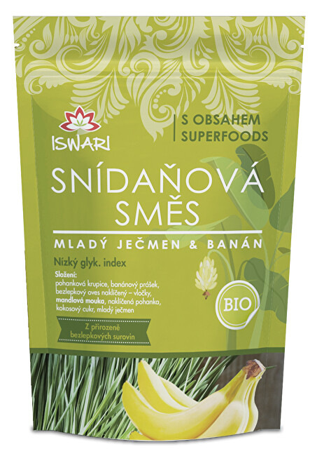 Zobrazit detail výrobku Iswari BIO Snídaňová směs Mladý ječmen, banán, naklíčená pohanka 300 g Zobrazit detail výrobku Iswari BIO Snídaňová směs Mladý ječmen, banán, naklíčená pohanka 300 g