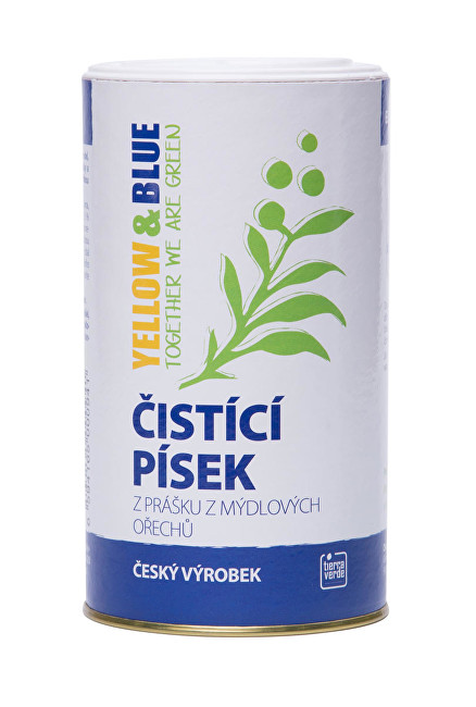 Yellow & Blue Čistící písek z prášku z mýdlových ořechů dóza 0,5 kg