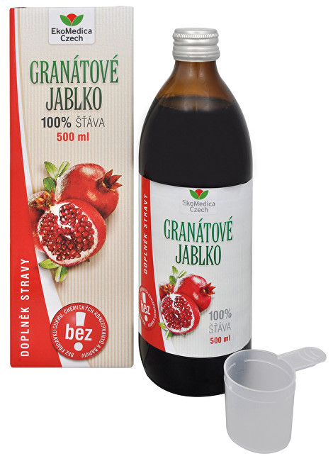 EkoMedica Czech Granátové jablko - 100% šťáva z granátového jablka 500 ml