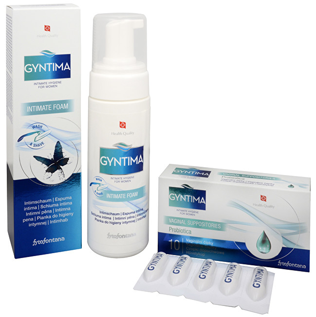 Herb Pharma Gyntima Probiotica vaginální čípky 10 ks + Gyntima intimní pěna 150 ml ZDARMA