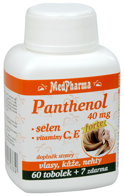 MedPharma Panthenol 40 mg Forte + selen + vitamín C, E 60 tob. + 7 tob. ZDARMA
