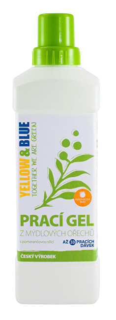 Yellow & Blue Prací gel z mýdlových ořechů s pomerančovou silicí 1 l