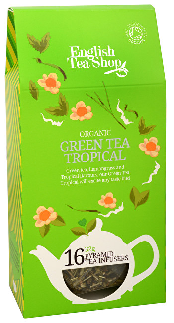 Zelený čaj s infúzí tropického ovoce 16 pyramidek