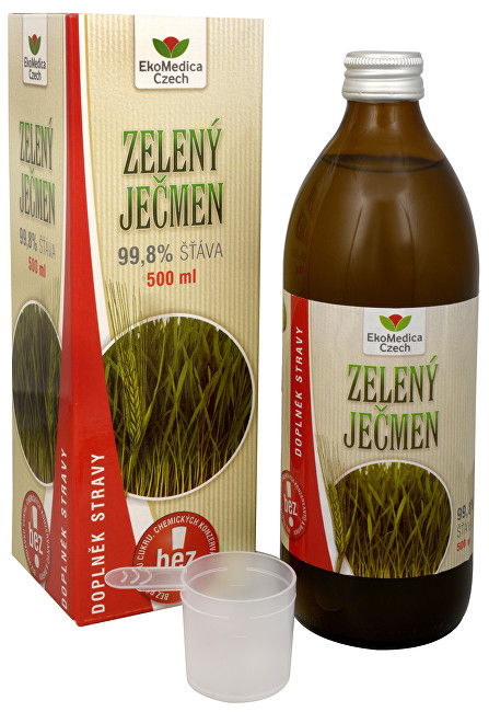 EkoMedica Czech Zelený ječmen - 99,8% šťáva ze zeleného ječmene 500 ml