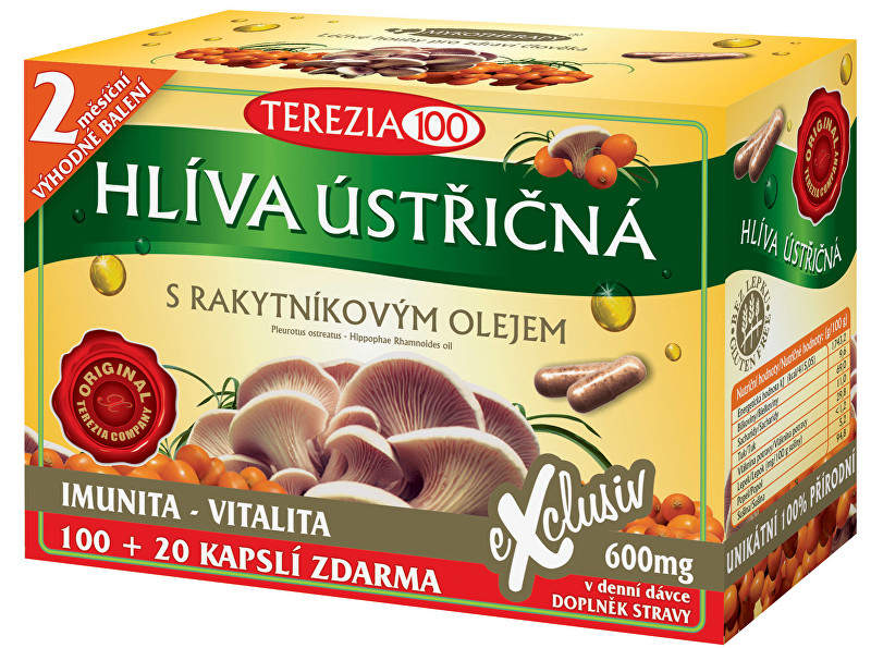 Zobrazit detail výrobku Terezia Company Hlíva ústřičná s rakytníkovým olejem 120 cps. Zobrazit detail výrobku Terezia Company Hlíva ústřičná s rakytníkovým olejem 120 cps.