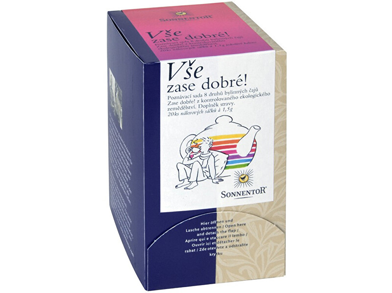 Zobrazit detail výrobku Sonnentor Bio Vše zase dobré! Ochutnej! - bylinný porc.čaj dvoukomorový 30g Zobrazit detail výrobku Sonnentor Bio Vše zase dobré! Ochutnej! - bylinný porc.čaj dvoukomorový 30g