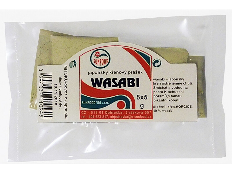 Zobrazit detail výrobku Sunfood Wasabi Jap. křen v prášku 5 x 5g Zobrazit detail výrobku Sunfood Wasabi Jap. křen v prášku 5 x 5g