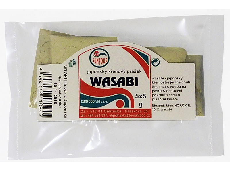 Sunfood Wasabi, japonský křen v prášku 25g