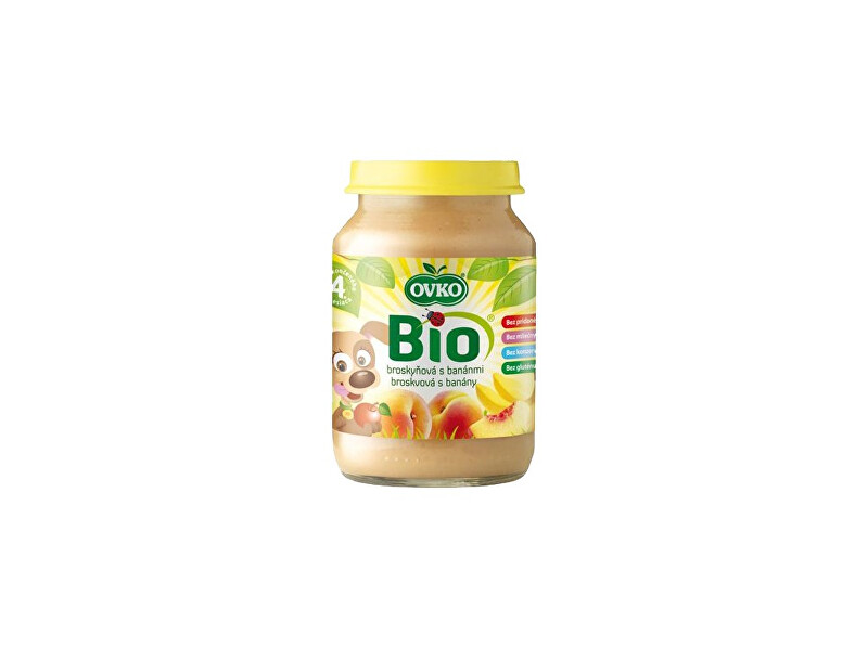 OVKO Bio Dětská výživa broskvová s banány OVKO 190g