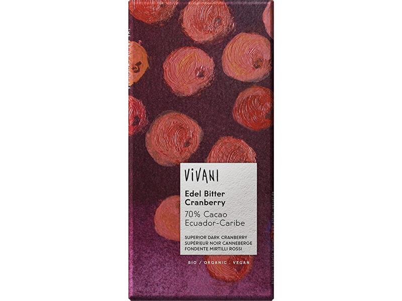 Zobrazit detail výrobku VIVANI Bio hořká čokoláda s brusinkami 100g Zobrazit detail výrobku VIVANI Bio hořká čokoláda s brusinkami 100g