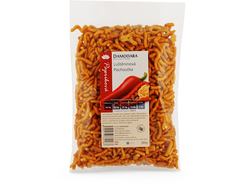 Zobrazit detail výrobku Damodara Luštěninová pochoutka papriková 180g Zobrazit detail výrobku Damodara Luštěninová pochoutka papriková 180g