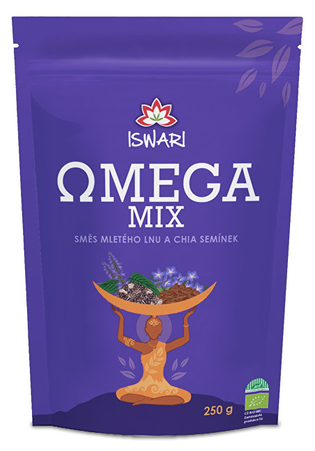 Iswari BIO Omega Mix (směs mletých semínek chia, hnědý len) 250 g - SLEVA - KRÁTKÁ EXPIRACE 30.9.2019